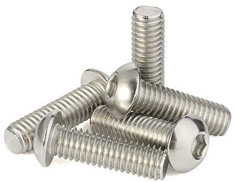 Viti a testa cilindrica M8-1,25 x 45 mm, con attacco a brugola, in acciaio inox 18-8, finitura liscia, quantità 15