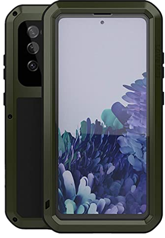 LOVE MEI Schutzhülle für Samsung Galaxy S20 FE 5G, Aluminium + Hartglas, wasserdicht, stoßfest, militärisch, robust, für Samsung Galaxy S20 FE 5G (grün)