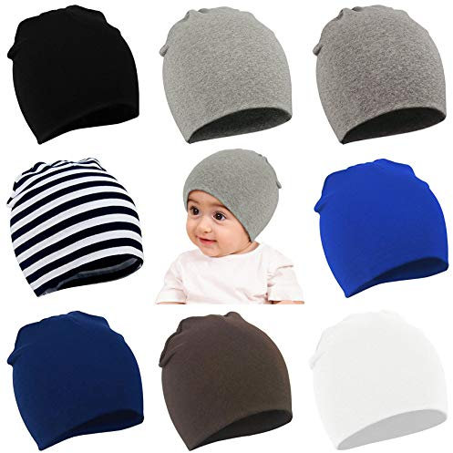 Durio Baby Mütze Jungen Mädchen Unisex Babymütze Kleinkind Wendemütze Jersey Slouch Beanie Mütze Infant Hut 8er Pack Farbmischung A 1-4 Jahre