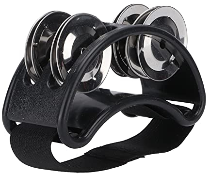 Percussion Fuß Tamburin, Gitarrenbegleitung Percussion Drum Set Fuß Shaker Percussion Drum Companion Accessory für(Schwarz)