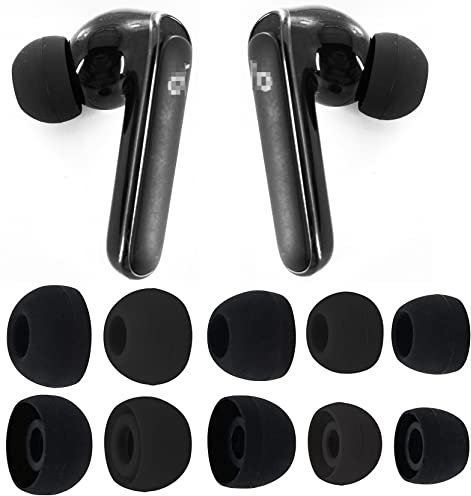 BLLQ Ear Tips Compatible with Anker Soundcore P2 / P3, Silicone Ear Buds Ear Cap Ear Plug Eartips Replacement for Soundcore Life P3 / Soundcore Life P2, XS/S/M/L/XL 5 Size 5 Pairs, Black