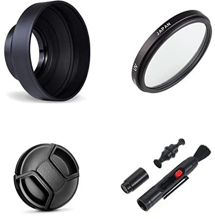 Generic Zubehör Bundle Set für Panasonic Lumix DC FZ80/FZ82/FZ83/FZ85 Digitalkamera: Schwarz, UV-Filter, 3-stufige klappbare Gegenlichtblende, Objektivdeckel, Reinigungsstift