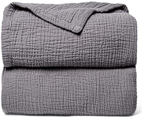 Lulu moon Musselin Decke Baby - Atmungsaktive Babydecke,Baby Decken Neugeborenen,Weiche Krabbeldecke für Kinder,Musselin Schlafdecken für Kleinkinder Mädchen Junge 120 x 120cm (Grau)