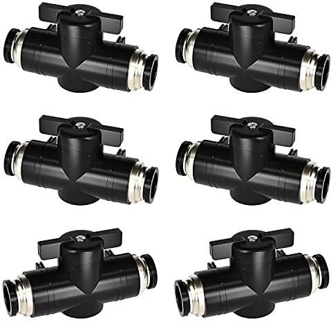6 Pezzi Raccordi Tubo Aria Compressa, 6/8mm Accessori Attacchi Rapidi Aria Compressa, Controlla L'apertura E La Chiusura Dei Liquidi, Raccordi Aria Compressa per Utensili Pneumatici (6mm)