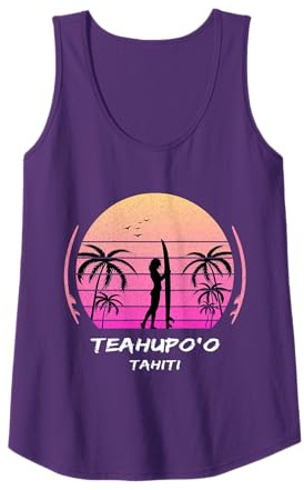 Tahiti Surf Polynésie Palmiers Plage Mer Teahupoo Cadeau Débardeur