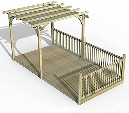 Forest Garden Ultima Pergola and Decking kit 3 x Balustrade 3 x Posts with Canopy