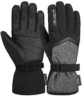 Reusch Moni R-TEX XT warme, wasserdichte, Winddichte und atmungsaktive Winterhandschuhe Fingerhandschuhe Skihandschuhe für Damen für ungehinderte Bewegungsfreiheit, schwarz/grau, 7