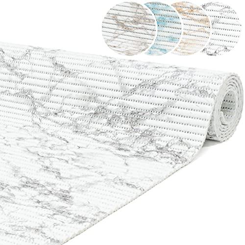 ANRO Badematte Weichschaummatte Bad- und Duschvorleger Antirutsch Badläufer Marmor Grau 200x65cm