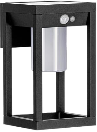 EGLO LED Solar-Wandlampe Martano, Außenlampe mit Bewegungsmelder, Wand Außenleuchte mit Sensor, Außenwandleuchte aus Aluminium in Schwarz und Kunststoff in Weiß, Außen-Solarlampe Hauswand, IP44