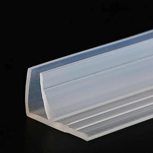 F Shape Bath Shower Screen Door Seal Strip for Glass Thickness 6mm 8mm 10mm Seal Gap,Shower Tray Sealing Strip for Curved and Vertical Door (F8mm,2m)
