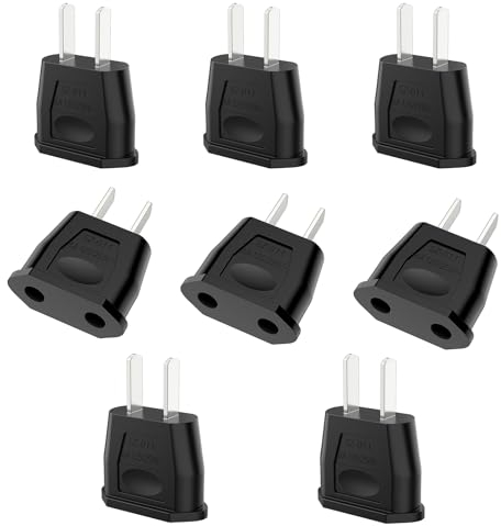 VIEVRE Reiseadapter USA/Japan/China/Kanada/Mexiko - 8 Stück EU zu US Universaladapter für Geräte Mit USA-Netzteil - Deutschland Stecker