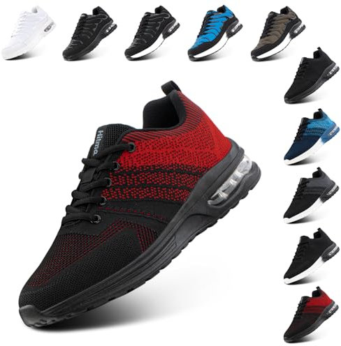 Hitmars Zapatillas Deporte Hombre Zapatillas Deportivas Mujer Aire Zapatillas Running Ligero Zapatillas de Correr Gimnasio Transpirables Sneakers Fitness Rojo EU 42