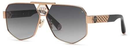 Philipp Plein Herren Spp107m Sonnenbrille, Shiny Copper Gold, 63