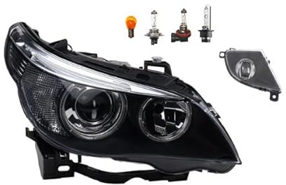 Johns, Scheinwerfer Xenon Front passend für BMW 5er E60 E61 01/2005-03/07 D1S H7 Rechts + Nebelscheinwerfer + Leuchtmittel