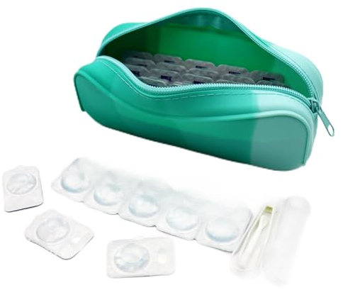 VORDRASSIL Contact Lens Case, Daily Contact Lens Organizer, Clear Plastic Box for 70 Daily Lenses