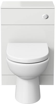 Modern Toilet Unit BTW Back to Wall Bathroom Cloakroom Furniture Matte White