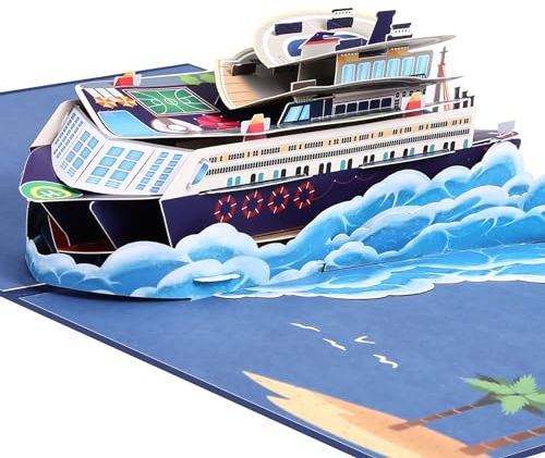 Kesote Karte Reise Geburtstagskarte Mann Geldgeschenk Urlaub Pop Up Karte Jugendweihe Glückwunschkarte Schiff Spielzeug Reisegutschein Kreuzfahrt Deko Gutscheinkarte 3D Gift Card Kreuzfahrtschiff