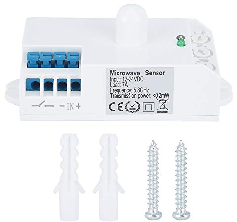 5.8GHz Motion Sensor Light Switch, 360 Degree Microwave Radar Sensor, Intelligent Body Induction Switch, Body Motion Detector Light Switch AC 220-240V for Closet, Basement, Garage, Aisle, Stairs