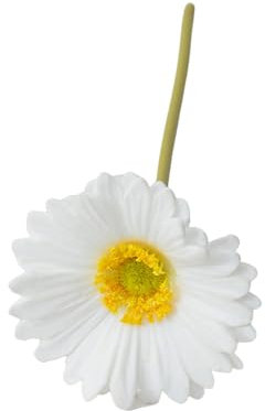 fxwtich Langlebige künstliche Blüten, Gerbera-Blüten Jamesonii mit Stiel, realistische künstliche Seidenblume für Zuhause, Büro, Tischdekoration, künstlicher Blumenzweig Weiß