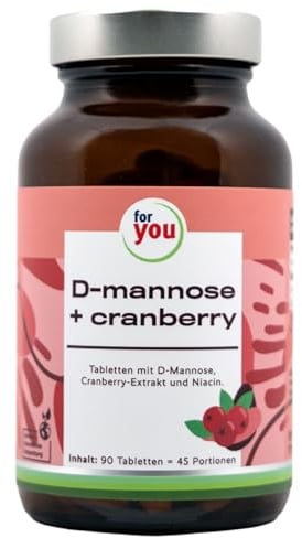 for you D-mannose + cranberry 90 Kapseln - 1.500 mg D-Mannose pro Tagesdosis - Natürliche Unterstützung für Blase & Harnwege - Einsetzbar bei Problemen und zur Vorbeugung