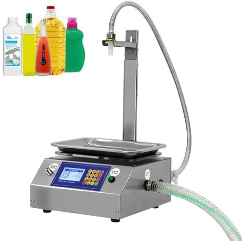 MLKHESY Liquid Filling Machine 8-1000g Bottle Filler Machine Diaphragm Pump Weighing Filling, 3.2L/MIN for Oil Water Drink Wine Juice, Low Viscous Liquids