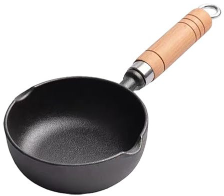 Oil Heating Pot Cast Iron Melting Pot with Dual Pour Spout, Hot Oil Pan with with Handle, Double Boiler for Heating Milk Water Oil