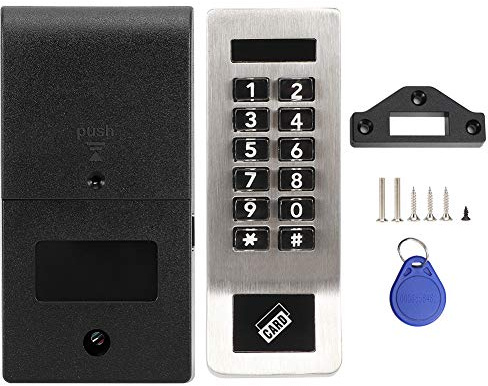 Smart Door Handle Lock with Keypad, Keyless Entry Door Lock with Keypad, Digital Keypad Electronic Coded Lock, Home Security Card Password Door Lock for Sauna Locker