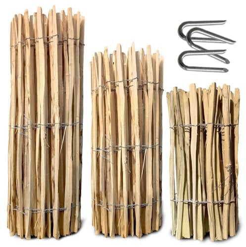 Staketenzaun Gartenzaun Holzzaun Zaunlatte Zaunrolle aus Haselnussholz Ekogarden H-120cm, Abstand-3/5cm, L-5m (35 cm / 7-9 cm / 5 m)