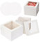 2 Stück Tortenkarton, 25.4x25.4x20 cm Kuchenbox Pappe mit Fenster, Kuchenschachtel Tortenschachtel mit Tortenbrett, Weiß Cake Box, Tortenbox Karton Hoch für Kuchen, Cupcakes, Donuts, Kekse, Desserts