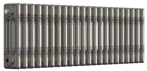 Lux Heat Bare Metal Lacquer Horizontal 3 Column Traditional Radiator 300mm (H) x 1010mm (W)