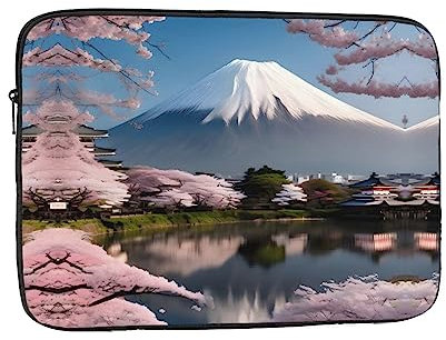WZYWHJ Mt. Fuji im Frühjahrsdruck, stoßfest, tragbar, Laptop-Hülle, 13 Zoll (33 cm), für Damen und Herren, Geschäftsreisen, Schule, Büro, Alltag