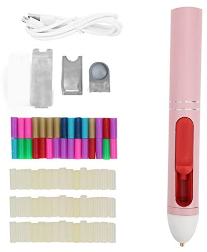 Mini pistola de pegamento en forma de bolígrafo, inalámbrica, termofusible, recargable por USB, batería de litio de 2200 mAh para manualidades hechas a mano, incluye barras de