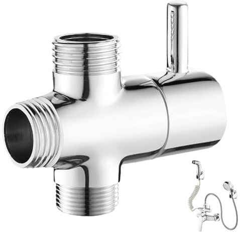 Yistoi Duschumstellventil, 3 Wege Umschaltventil, Duschsystem Ersatzteil, Massives Kupfer, Präzise Steuerung des Wasserflusses, Geeignet für Die Küche, das Bad