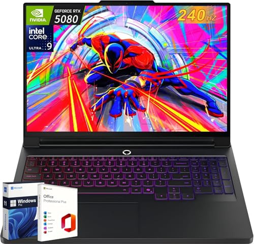 Lenovo Legion Pro 7i Gen 10 16 pollici Gaming Laptop 2025, Intel Ultra 9 275HX (fino a 5,4 GHz), GeForce RTX 5080 16 GB, 64 GB DDR5, 2 TB SSD, 16 240Hz OLED, Per-Key RGB, Wi-Fi 7, Lifetime Office