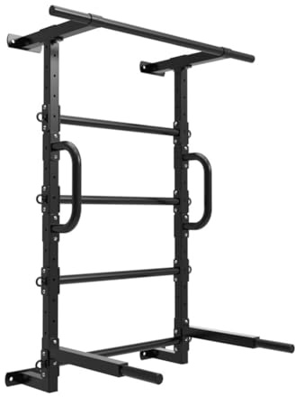 TT-YEC Dips Und Klimmzüge, Hochleistungs-Stahl-Wandrippenregal, 6-Griff-Klimmzüge, Montierte Krafttrainingsausrüstung, Oberkörper-Trainingsstange, Gymnastikleiter