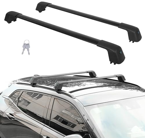 AUTOXBERT Dachträger für Geschlossene & Bündige Reling, Universal Dachgepäckträger aus Aluminium, Querträger mit Schlössern bis 90KG für Fahrradträger Dachboxen Skihalter (965-1025 mm)
