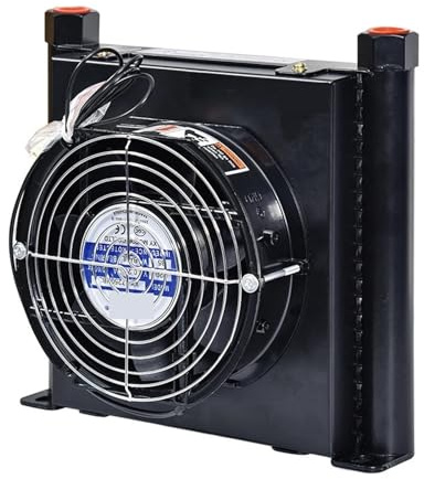 Enfriador de aire hidráulico de 1/2 con refrigeración por aceite AF1025T-CA Ventilador de intercambio de calor de radiador refrigerado por aire Múltiples usos(DC 12V)