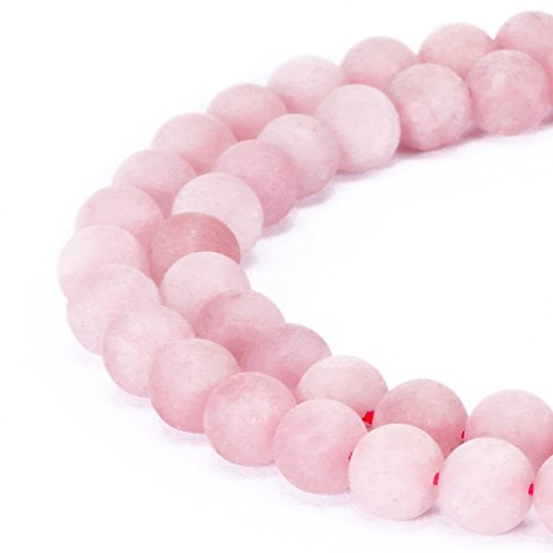 Magnifiques perles naturelles en agate, perles rondes en vrac pour fabrication de bijoux, rose quartz, 6 mm