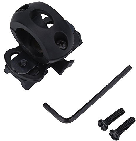 XUE Tactical Airsoft Helmet Accessories Quick Release Single 1.2 Flashlight Clamp Holder Mount Bracket for FAST MICH IBH Helmet Side Rail 3 Colors (Black, DE, FG)
