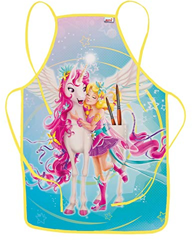 ROTH Schürze Magisches Einhorn für Kinder von 4-10 Jahren mit Tasche - Matschkittel, Bastelschürze, Malschürze