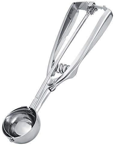 Wifehelper Edelstahl Eisportionierer Professioneller Rutschfester Griff Cookie Scoop Eisportionierer Cupcake Scoop (4cm/1.57in, 1 Count, Silber)