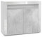 Vladon Buffet Valencia, Commode avec 2 Portes et 1 Compartiment Ouvert, Blanc Mat/Aspect béton oxyde/Blanc Haute Brillance (108 x 92 x 40 cm)
