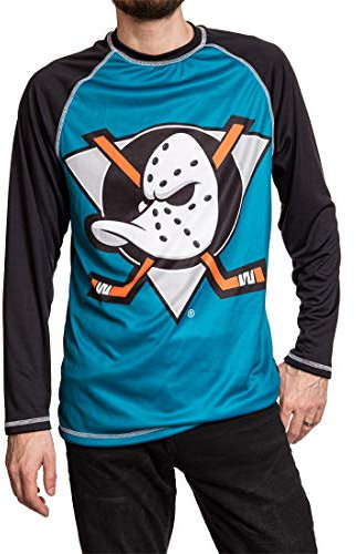 NHL Herren Rashguard-Shirt, langärmelig, leistungsstark, Herren, Anaheim Enten, Small
