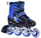 GUOCU Inline Skates Kinder/Erwachsene verstellbar mädchen/Jungen Inline Skates Rollschuhe PU Verschleißfeste Roller Skates Herren/Damen,Blau,M(35-38)