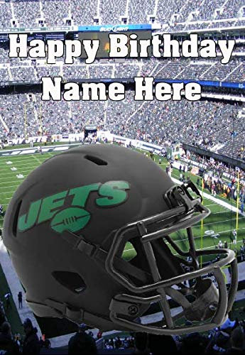 Gifts for All 2016 pnc209 Geburtstagskarte, Motiv: New York Jets, personalisierbar, A5