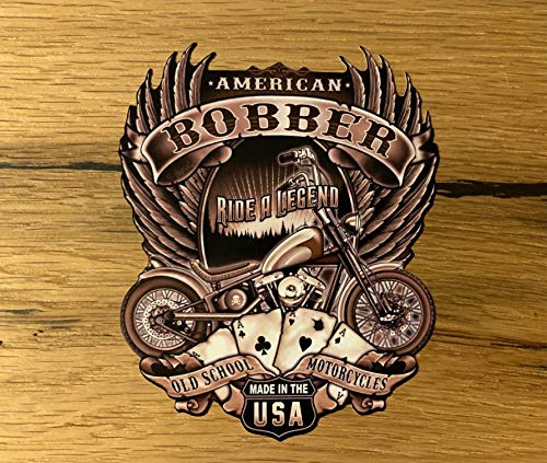 24/7stickers #841 / Aufkleber Bobber je 11 x 9 cm Chopper Biker Motorrad USA Vintage Retro Oldtimer V2 Twin Custom Umbau Bike Oldschool