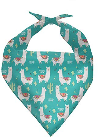 HUGS IDEA Hundehalstuch Dreieckstuch Lätzchen Llama Kaktus Türkis Polyester Hundehalstücher Hundehalstücher Zubehör Waschbar Hundehalstuch Hundehalstuch