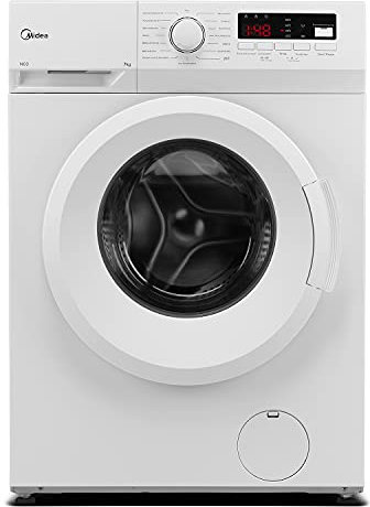 Midea Waschmaschine MFNEW70-145 / Weiß / 7KG Fassungsvermögen/Energieeffizienzklasse E / 1400 U/min/Trommelreinigung- Erinnerung/Startzeitvorwahl