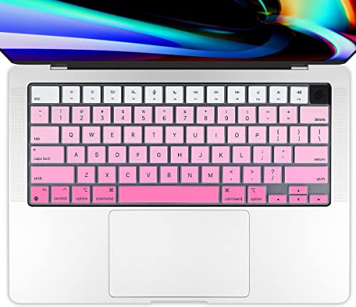 Batianda Hochwertige Tastaturabdeckung für MacBook Pro 14 Zoll Pro 16 Zoll 2024 2023 M4 M3 M2 M1 Pro/Max Chip & MacBook Air 13 15 Zoll Soft-Touch-Silikon-Schutzhülle, Weiß bis Rosa
