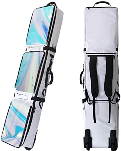 JHKGY Rolling Einzel-/Doppelboard Skitasche Reisetasche,wasserdichte Roller Snowboard Tasche,Unisex Skirollertasche, Für Roadtrips Und Flugreisen,Weiß,165×30×20cm